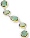 GURHAN Gaunlet Soft Dark, White Silver with Gold Chalcedony Bracelet