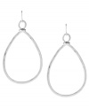 Let your style roam. Kenneth Cole New York's hammered hoop earrings add a classic teardrop touch to any look. Set in silver tone mixed metal. Approximate drop: 2-3/4 inches. Approximate width: 1-1/2 inches.