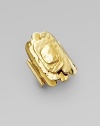 An organic style with layered 18k gold pieces. 18k goldWidth, about 1¼Imported 