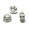 Cheneya Glass Bead in a Beige and White Design - Compatible with Pandora, Chamilia, Troll