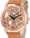 Akribos XXIV Women's AKR431RG Rose Gold Skeleton Automatic Watch