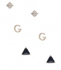 G by GUESS G, Pyramid and Triangle Stud Earrings Se, GOLD