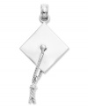 Celebrate the day with your favorite graduate. This intricate graduation cap charm actually has a moveable tassel! Crafted in 14k white gold. Chain not included. Approximate length: 1-1/5 inches. Approximate width: 2/3 inch.