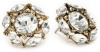 Betsey Johnson Iconic Heart of Gold Round Crystal Stud Earrings