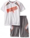 Puma - Kids Boys 2-7 Little Layer Short Set, White, 6