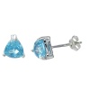 Trillion Cut Swiss Blue Topaz Stud Earrings In Sterling Silver (5 MM, 1/2 CT)