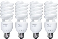 Full Spectrum Light Bulb - ALZO 27W Compact Fluorescent - Case of 4 - Daylight Balanced 5500K - Pure White Light