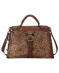 Where the wild things are. Shoulder the season's hottest trend with this animal print haircalf design from Fossil. Sumptuous leather, signature hardware, exquisite detailing--no wonder every it-girl covets this bag for fall.