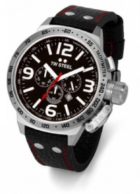 TW Steel Men's TW78 Canteen Black Leather Chronograph Dial Watch