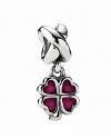 Fuchsia enamel ups the fun factor on PANDORA's four-leaf clover charm.