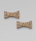 A charming design with brilliantly bold rhinestones. 10k goldplated brassGlass stonesSize, about ½Post backImported