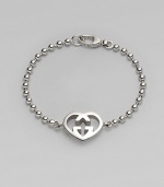 From the Love Britt Collection. A charming design with a heart shaped GG link on a ball chain. Sterling silverLobster clasp closureLength, about 7Made in Italy