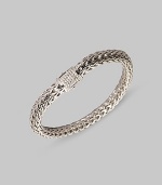 Chunky links are clasped with a glamorous pavé closure. Diamond, 0.30 tcw 18k white gold 7½ long Spring lock closure Made in Bali