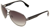 BOSS by Hugo Boss Men's B0421PS Polarized Aviator Sunglasses,Dark Ruthen Frame/Gray Lens,One Size