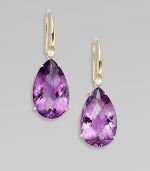 From the Ipanema Collection. Elegant faceted teardrops of richly colored amethyst, each accented with a radiant diamond.Diamonds, 0.16 tcwAmethyst18k yellow goldDrop, about 1Ear wireMade in Italy