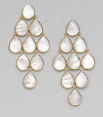 From the Polished Rock Candy Collection. This beautiful design features a cascade of shimmery mother-of-pearl cabochons set in radiant 18k gold. Mother-of-pearl18k goldDrop, about 2½Post backImported 