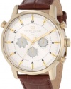 Tommy Hilfiger Men's 1790874 Sport Luxury Multi-Function Gold Plated and Brown Croco Leather Watch