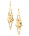 Good things come in threes. Robert Lee Morris' triangle chandelier earrings are crafted from gold-tone mixed metal and shine brightly to light up any affair. Approximate drop: 4-1/10 inches.