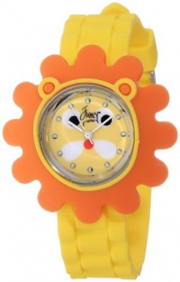 Frenzy Kids' FR2006 Lion Critter Face With Yellow Rubber Band Watch