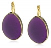 Kenneth Jay Lane Purple Enamel Flat Disc Drop Earrings