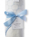 SwaddleDesigns Organic Cotton Hooded Towel - Pastel Blue Mod Circles on Ivory