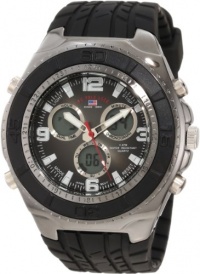 U.S. Polo Assn. Men's US9024 Black Textured Strap Analog Digital Watch