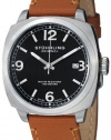 Stuhrling Original Men's 451.3315K1SET Leisure Eagle Square Swiss Quartz Date Leather Strap Set Watch