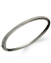 Indulge yourself with a little shimmer. Eliot Danori's elegant bangle bracelet features black crystals set in hematite-plated mixed metal. Approximate diameter: 2-1/2 inches.