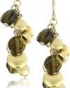 Kenneth Cole New York Smoky Topaz Gold Disc Cluster Linear Drop Earrings