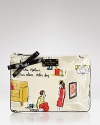 Parisian fashion illustrator Garance Dore's girlish sketches dress up this simply styled pouch, crafted of glossy leather. Carry it to bring a touch of Left Bank charm to your accessories repertoire.