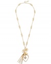 GUESS Gold-Tone Heart Charm Necklace, GOLD