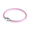 Bling Jewelry Pink Leather Sterling Silver Barrel Clasp Bracelet Pandora Chamilia Bead Compatible - 7.5 in