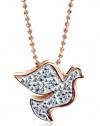 Alex Woo Little Faith Diamond and 14k Rose Gold Peace Dove Pendant Necklace, 16