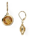 Crafted of gold plate and accented by bold, colored stones, this pair of drop earrings from Carolee will add the label's much adored glamor to every look.