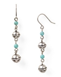 Lauren Ralph Lauren crafts the perfect Southwestern-inspired accent with this pair of drop earrings, accented by silver and turquoise beads.