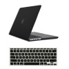 Rubberized 2 in 1 Hard Case Skin for Macbook Pro 15 inches Retina Display with Protective Keyboard Cover-Black