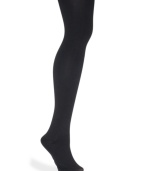 Get a leg up on cool weather accessorizing with these ultra-black opaque essentials from Hanes, featuring a toe pocket that completely envelops the toe as a tight or neatly lays flat as a legging. Control top panty creates the appearance of a sleek silhouette under slim skirts and chic dresses.