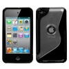 MYBAT Unique Transparent S Shape Protective Case for iPod touch 4G (Solid Black)