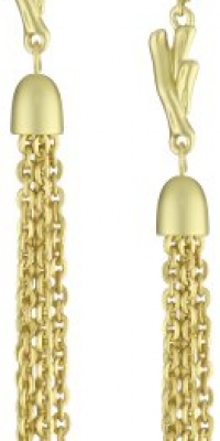 T Tahari Bamboo Gold Tassel Drop Earrings with Post