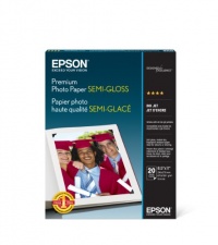 Epson Premium Photo Paper SEMI-GLOSS (8.5x11 Inches, 20 Sheets) (S041331)