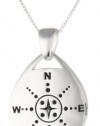 Sterling Silver Those Who Wander Are Not Necessarily Lost Reversible Pendant Necklace, 18