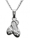 Sterling Silver Children's Ballet Slippers Pendant, 15