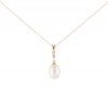 10k Yellow Gold Freshwater Cultured Pearl Diamond Pendant Necklace (.005 cttw, I-J Color, I1-I2 Clarity), 18