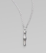 From the Bamboo Collection. A simple style with a Gucci signature engraved bamboo pendant. Sterling silver Length, about 42 Pendant length, about 2½ Lobster clasp closure Made in Italy 