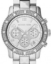 Women's Stainless Steel Quartz Chronograph Crystal Silver Tone Dial