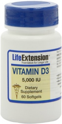 Life Extension Vitamin D3, 5000 IU, 60-Count