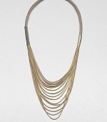 Metallic strands of suede, wrapped with lurex and chain details.Drop, about 14LeatherMade in Italy of imported fabric