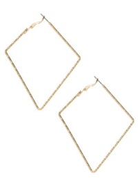 GUESS Gold-Tone Shaped Text Hoop Earrings