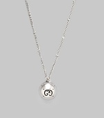 From the Icon Collection. An understated white gold pendant suspended on a delicate bead chain.18K white gold Chain length, about 16 Pendant diameter, about ¼ Lobster clasp with 1 extender Made in Italy 