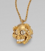 Sparkling Swarovski crystals decorate this edgy skull and barnacle design on a link chain. Swarovski crystalsBrassLength, about 11½Pendant size, about 1Lobster clasp closureMade in Italy